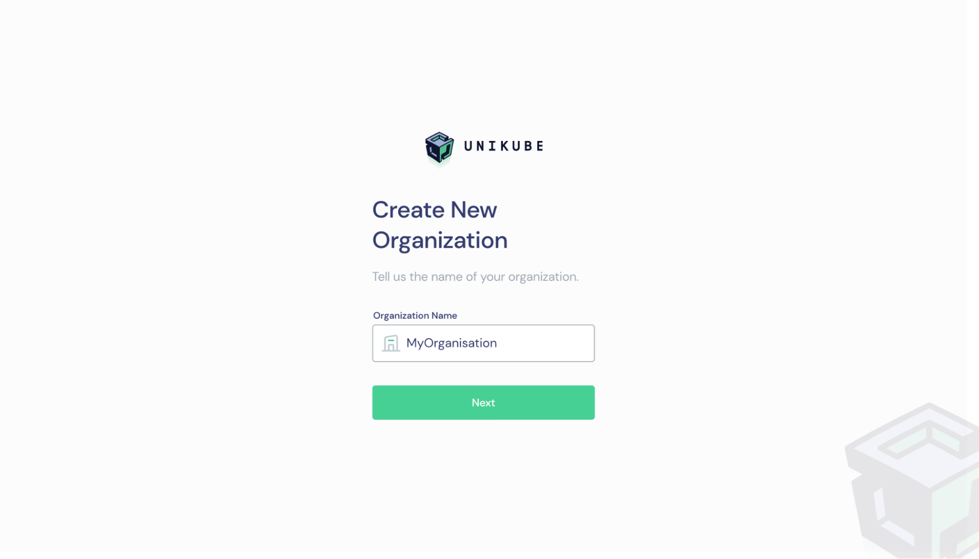 Create a new organization1